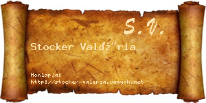 Stocker Valéria névjegykártya