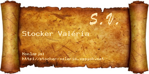 Stocker Valéria névjegykártya
